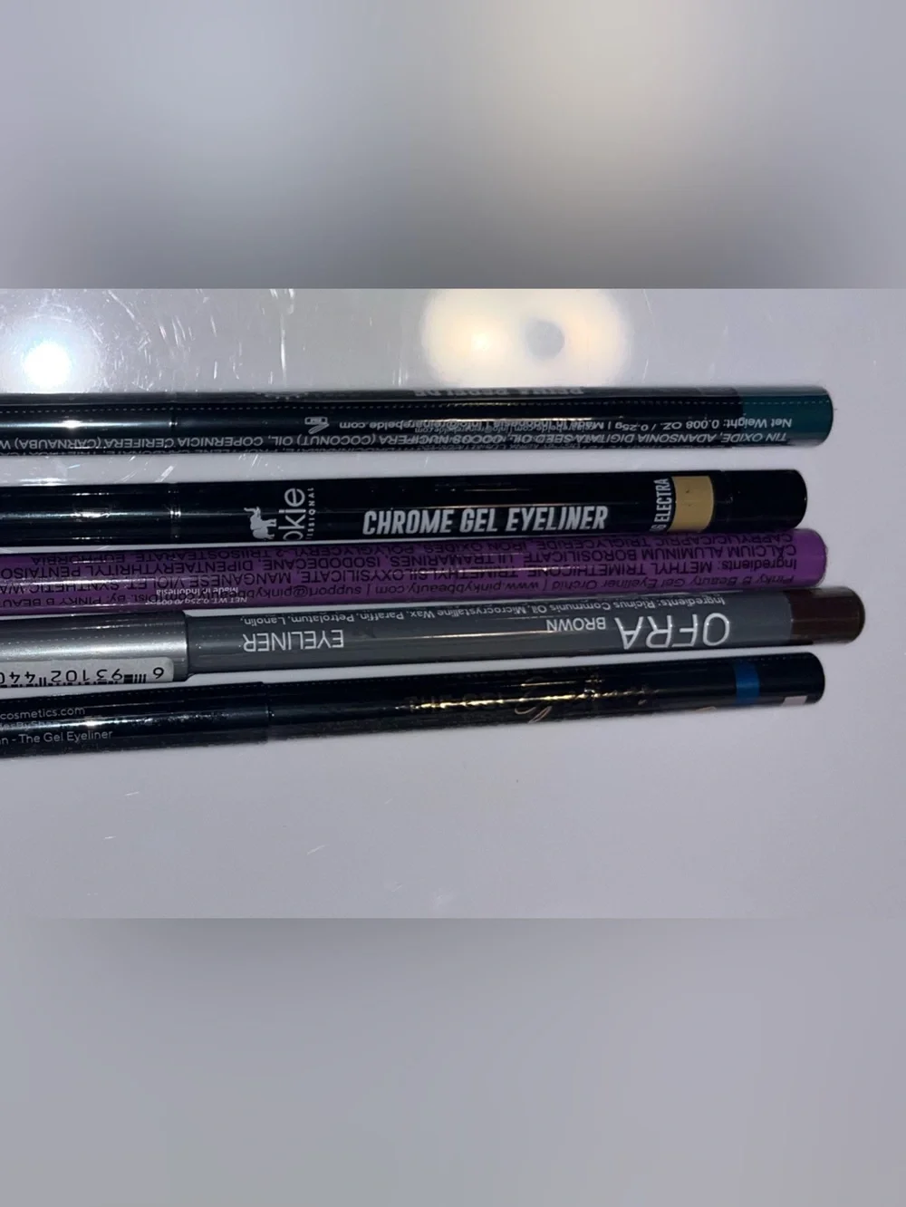 Various assorted eyeliners